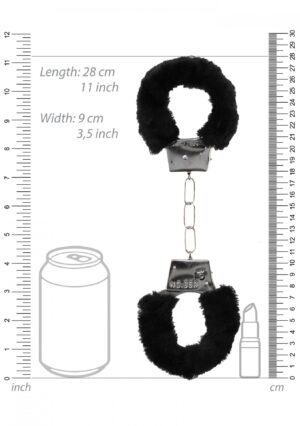 Pleasure Furry Hand Cuffs with Quick Release Button – Kajdanki z futerkiem i szybkim zwolnieniem - obrazek 6