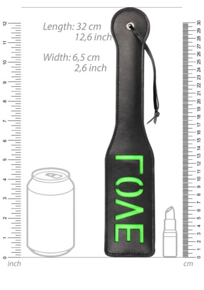 Love Paddle Glow in the Dark – Fluorescencyjna Packa BDSM z Napisem LOVE - obrazek 5