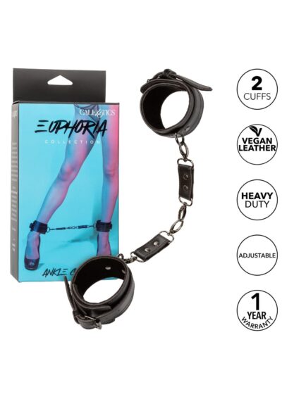 Ankle Cuffs Black – Czarne kajdanki na kostki z regulacją - obrazek 6