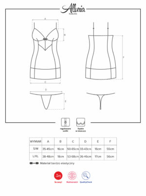 Bielizna Alluria koszulka i stringi L/XL - obrazek 7