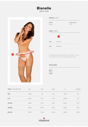 Bielizna Bianelle pas do pończoch biały  S/M - obrazek 7