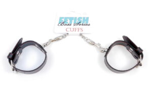 Fetish B Series Handcuffs 3 cm Red Lline – Czerwone kajdanki na nadgarstki z metalowym łańcuchem - obrazek 7