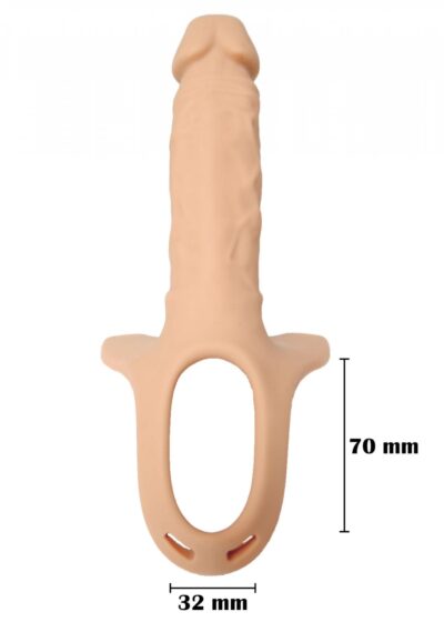Ultimate Pleasure Enhancer - Silikonowa nakładka na penisa z pierścieniem na jądra - obrazek 7