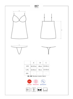 Bielizna  867 CHE 1 koszulka i stringi L/XL - obrazek 7