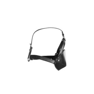 Head Harness with Mouth Cover and Solid Ball Gag   Black - obrazek 4