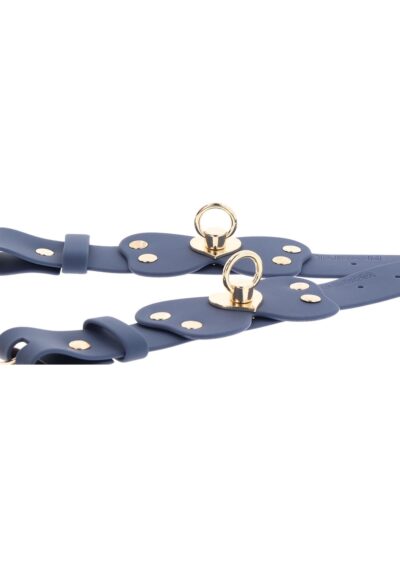 Silicone Ankle Cuffs Set Blue – Niebieskie silikonowe kajdanki na kostki z regulacją - obrazek 6