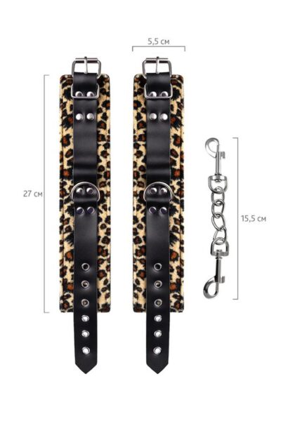 Anonymo Handcuffs PU Leather Print 27 cm – Kajdanki z ekoskóry w zwierzęcy wzór | Akcesoria BDSM - obrazek 8