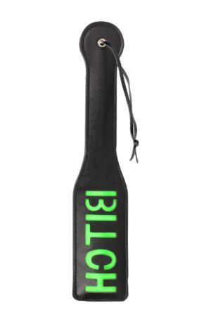 Bitch Paddle Glow in the Dark – Czarna Paletka z Neonowozielonym Świecącym Napisem - obrazek 7
