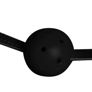 Head Harness with Mouth Cover and Solid Ball Gag   Black - obrazek 5