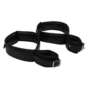 Hand and Thigh Cuffs Set Black – Zestaw kajdanek na nadgarstki i uda | Akcesoria BDSM - obrazek 5