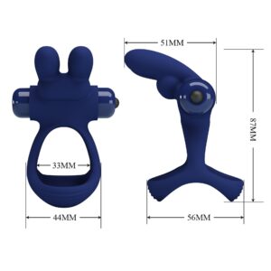 Intensywne wibracje i długotrwała przyjemność - Pretty Love Buzzing Bunny Cock Ring - obrazek 7