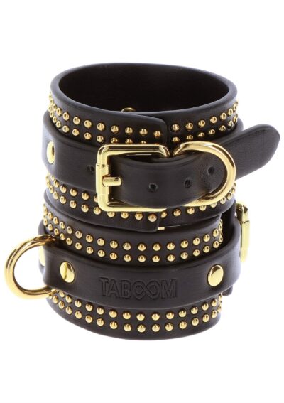 Studded Ankle Cuffs Set Black – Czarne kajdanki na kostki z ćwiekami - obrazek 7