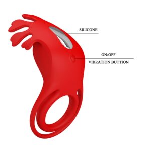 Pretty Love 7 Function Rechargeable Cock Ring - Wibracyjny pierścień na penisa dla niezapomnianych doznań - obrazek 9